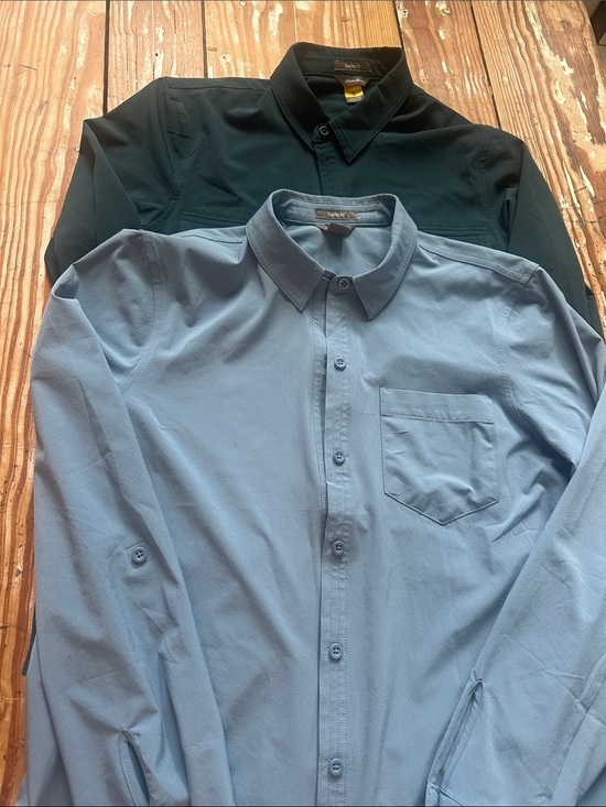 Eddie Bauer Tops - Eddie Bauer Two-Pack Wemans Button-Down Shirt Set — Slate Blue & Dark Teal